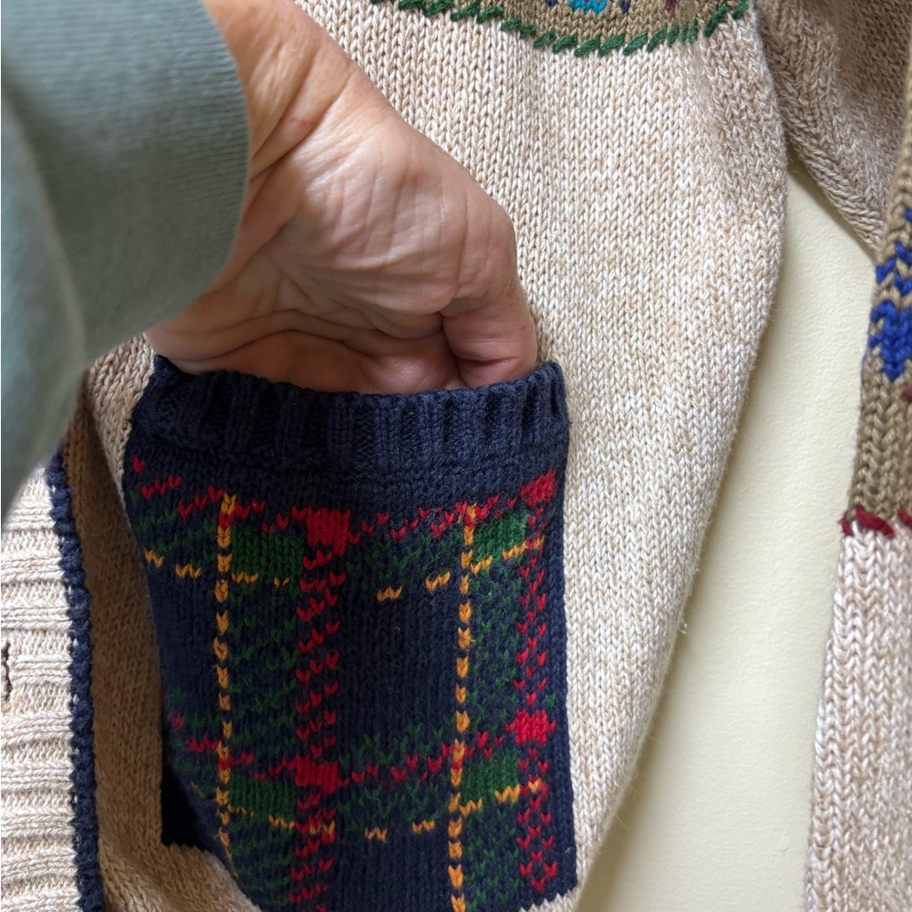 Vintage Woolrich Cottagecore Country Cabin Pinecone Cardigan Sweater Medium - Picture 6 of 10